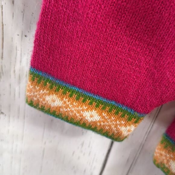 Alpaca Fina 100% Alpaca Handmade Peru Hooded Zip Sweater Cardigan Cozy Winter - Picture 7 of 15